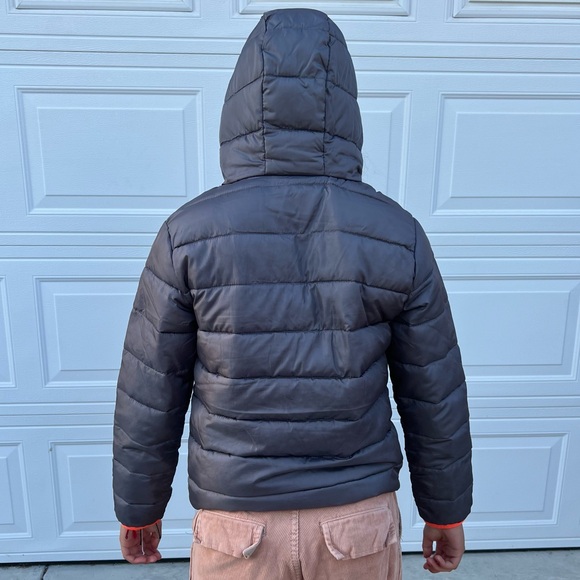 Puma Zip Up Hooded Jacket Orange and Gray Kids Medium (10-12) - Picture 7 of 10